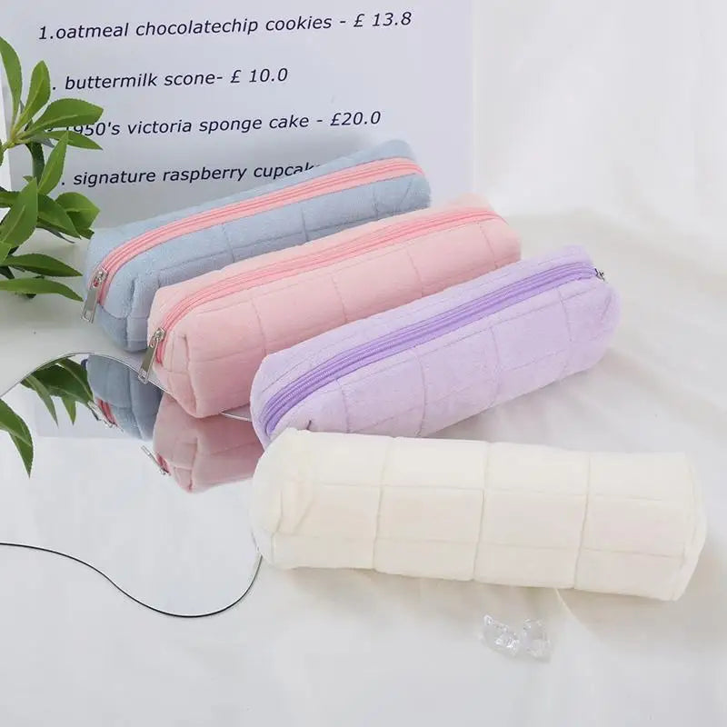 1 Large Capacity Fluffy Bag Girls School Creative Plush Pillow Pencil Qme