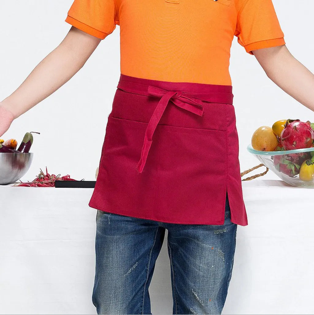 Waist Short Apron Hotels Restaurant Cafe Waiters and Waitresses Uniforms Aprons Multi Color Solid Color Anti Fouling Apron Qme Wine