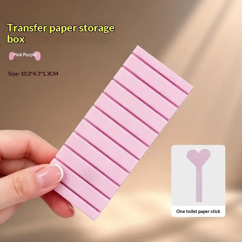 Mini Portable Nail Art Transfer Foil Storage Box Anti Wrinkle 10 Slot Qme Pink