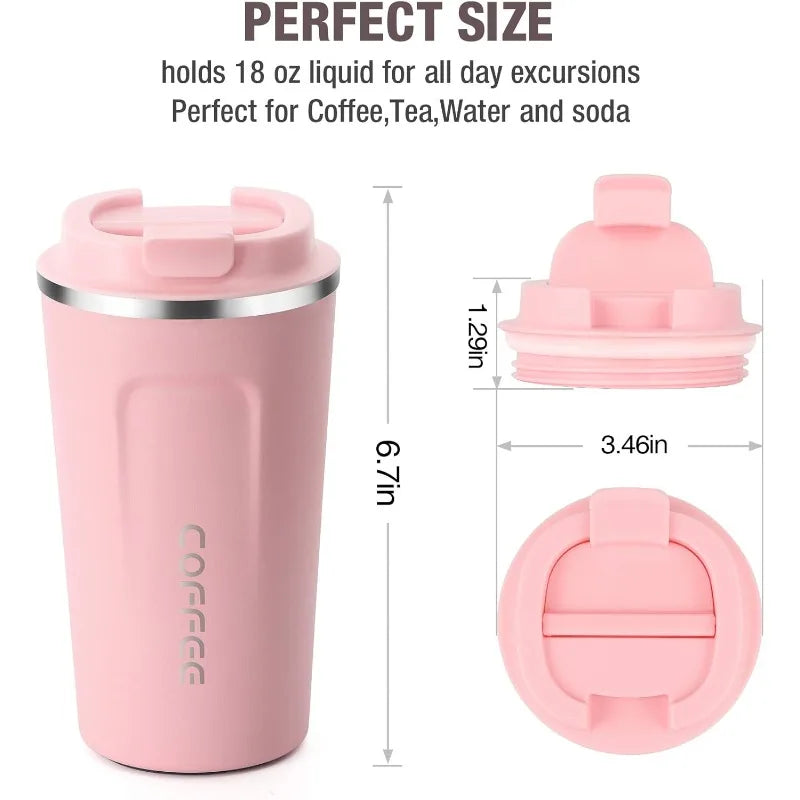 Stainless Steel Travel Coffee Mug Leak Proof Thermal Cup Vacuum Qme