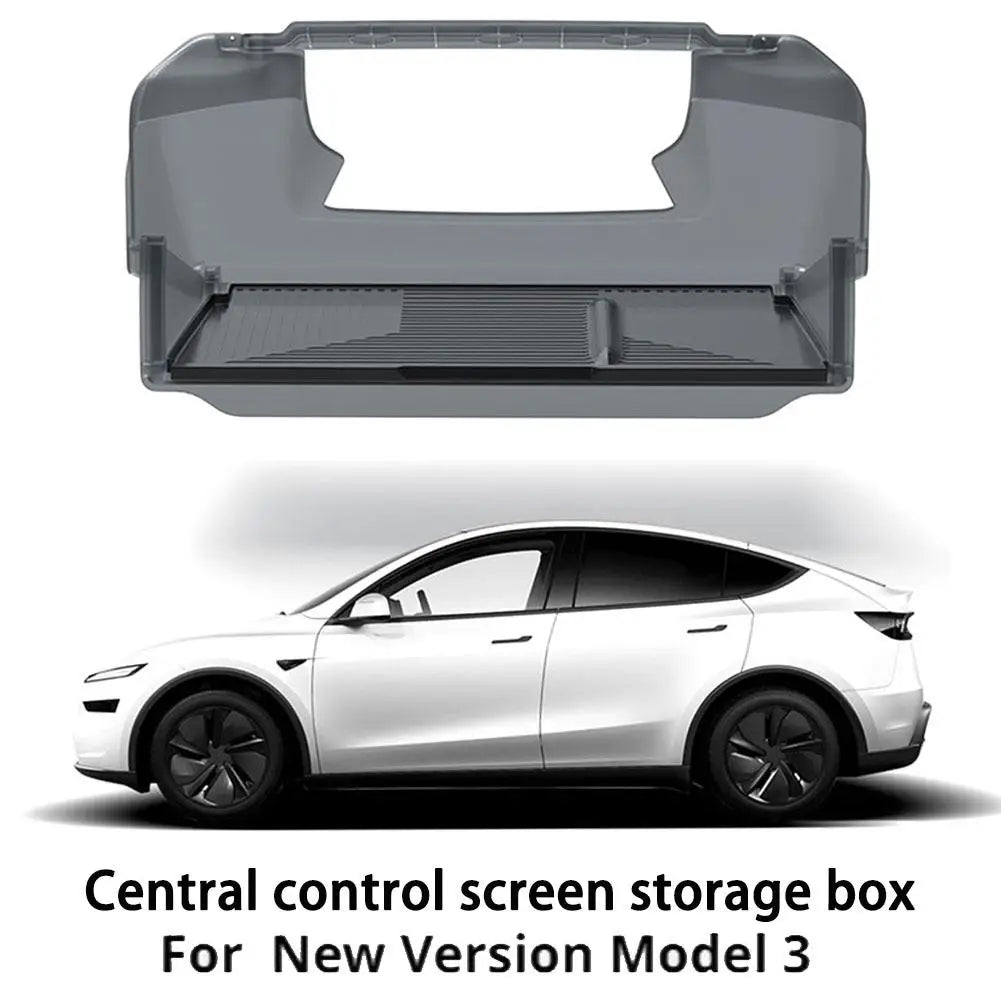 For Tesla Model Y Juniper Model 3 Highland 2025 2026 Under Screen Hidden Storage Box Behind Screen Center Console Organizer Case Qme