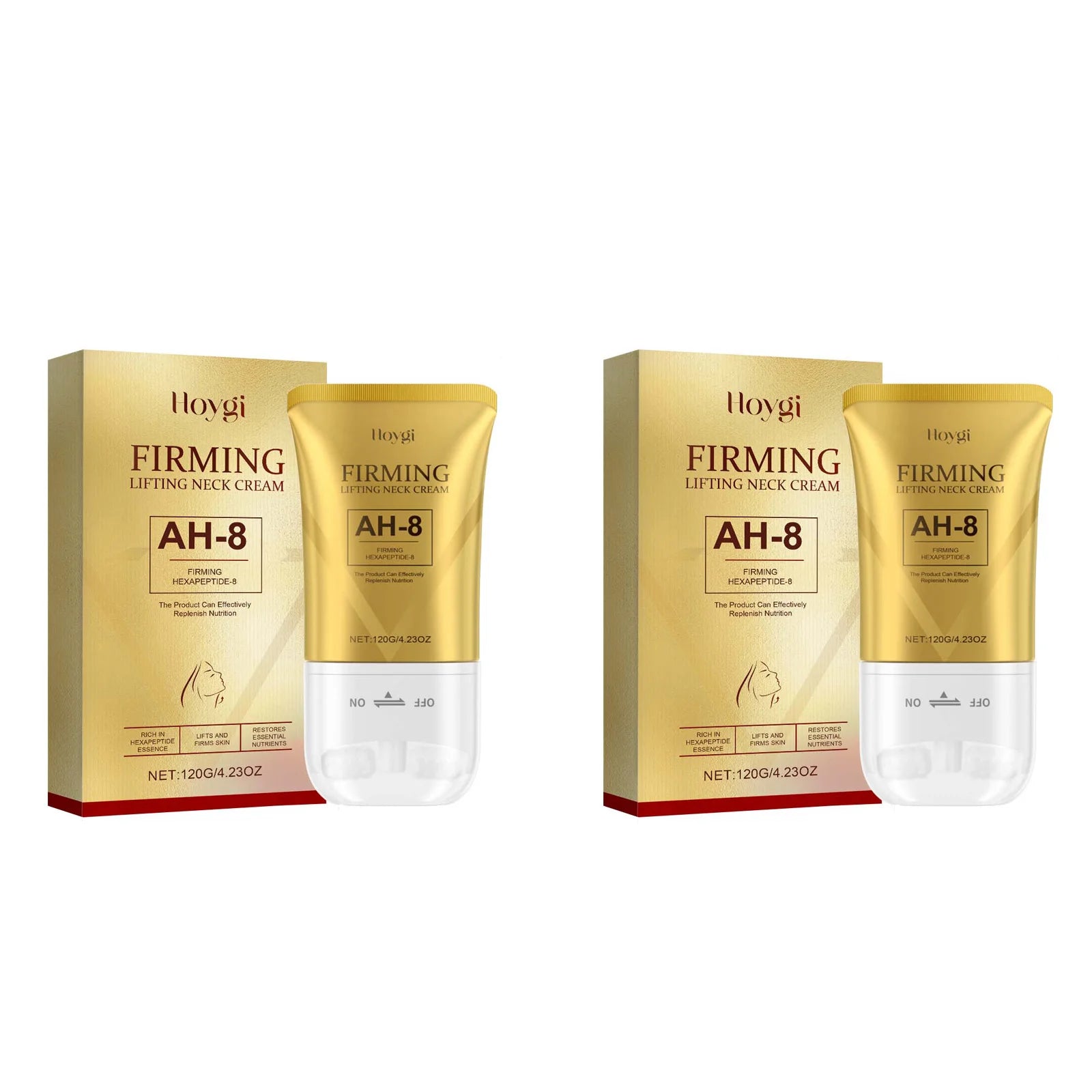 AH-8 Neck Firming Roller Cream Moisturizing Lifting Brighten Skin Fades Fine Lines Reduce Double Chin Massage Firm Neck Cream Qme 2Pcs
