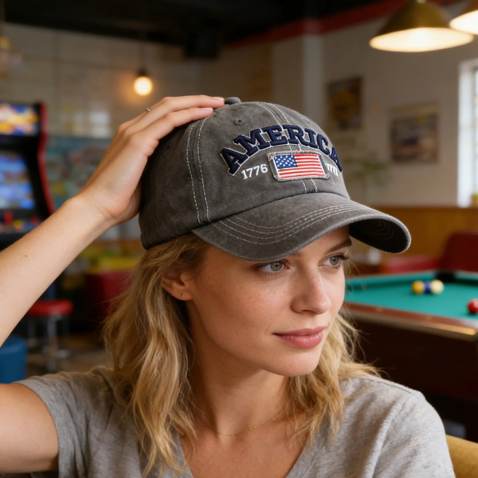 Embroidered American Independence Day Flag Baseball Cap Unisex Patriotic-Themed Fashion Casual Outdoor Sun Visor Hat Qme