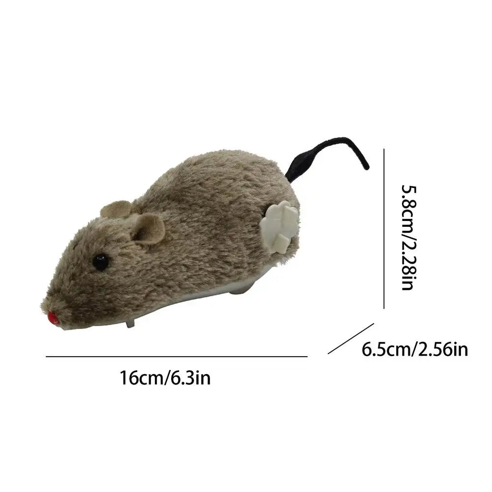 Wind up Mouse Plush Wind up Cat Toys Mouse Shape Interactive Cat Chasing Toys Interesting Playtime Supplies for Kitten Pets Qme A