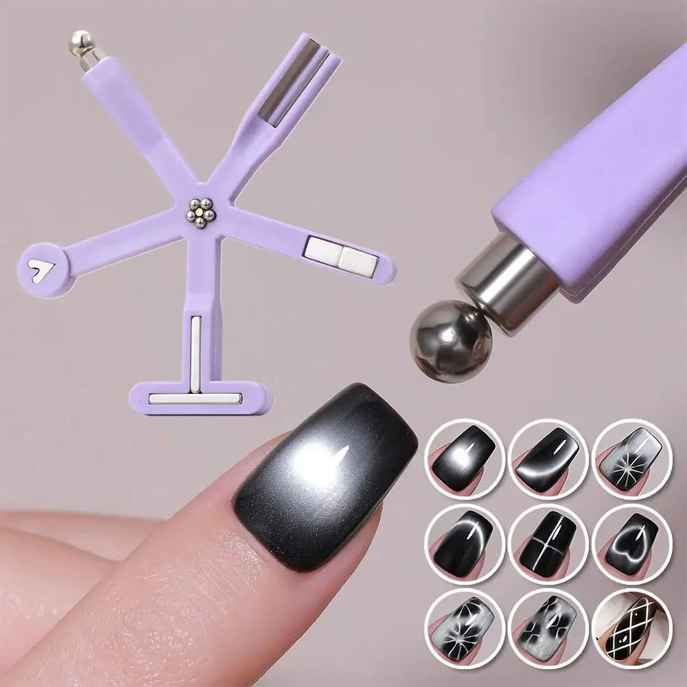 8-in-1 Cat Eye Nail Magnet Multi-functional Starfish French Flower Qme