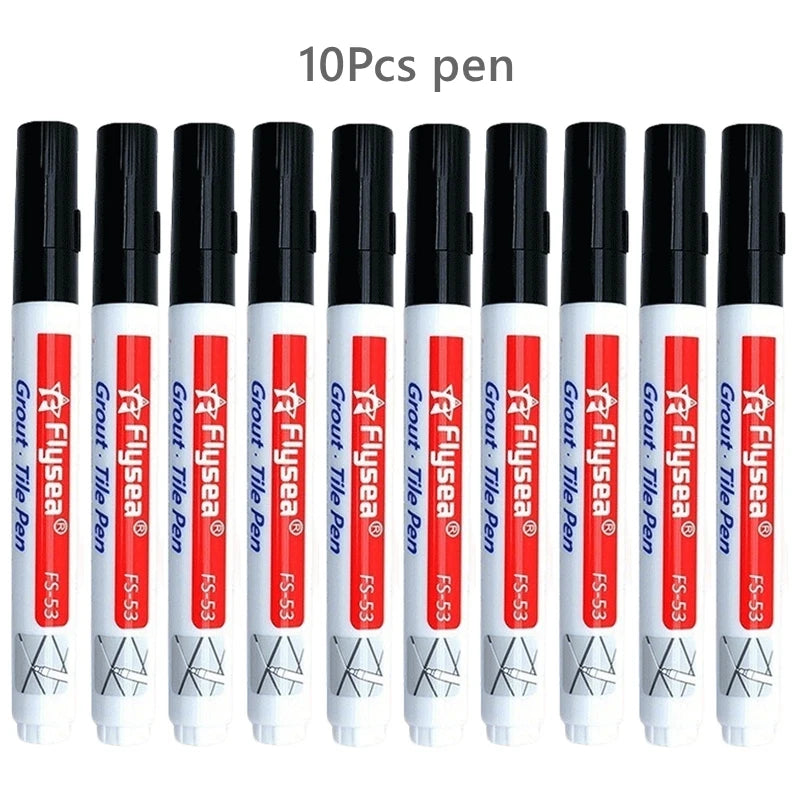 10/20Pcs Waterproof Grout Pen Tile Marker Wall Seam Pen for Tile Floor Bathroom Kitchen Decontamination Seam Repair Tools Qme 10Pcs Black