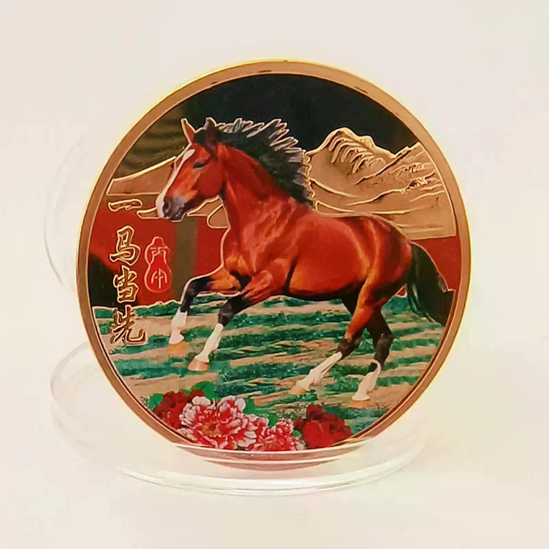3/1Pcs Chinese Zodiac Horse Souvenir Coins Lucky Animal Horse 40mm Collectible Coins Metal Collection 2026 New Year Event Gift Qme