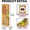 1 Wooden Bottle Opener Steel Insert Humorous Durable Grandpa Fathers Qme 1Pc