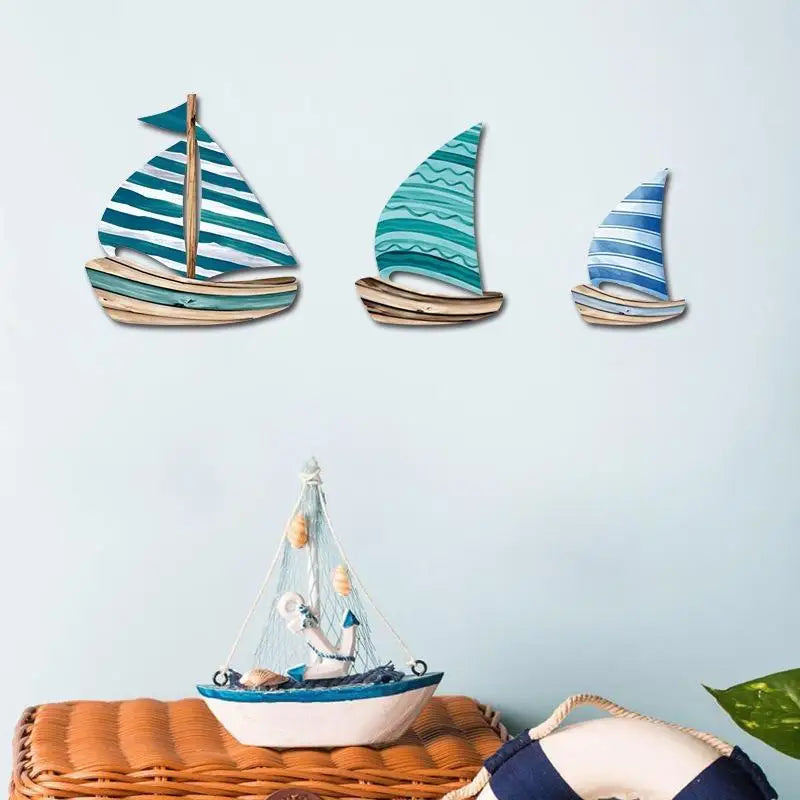 Marine Wood Wall Hanging Sculpture Home Room Decoration 2D Wooden Qme