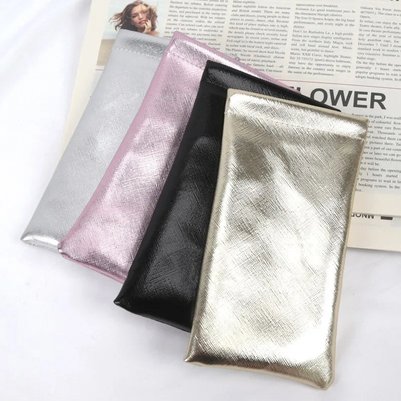 Soft PU Leather Protable Women Sunglasses Protector Travel Pouch Qme