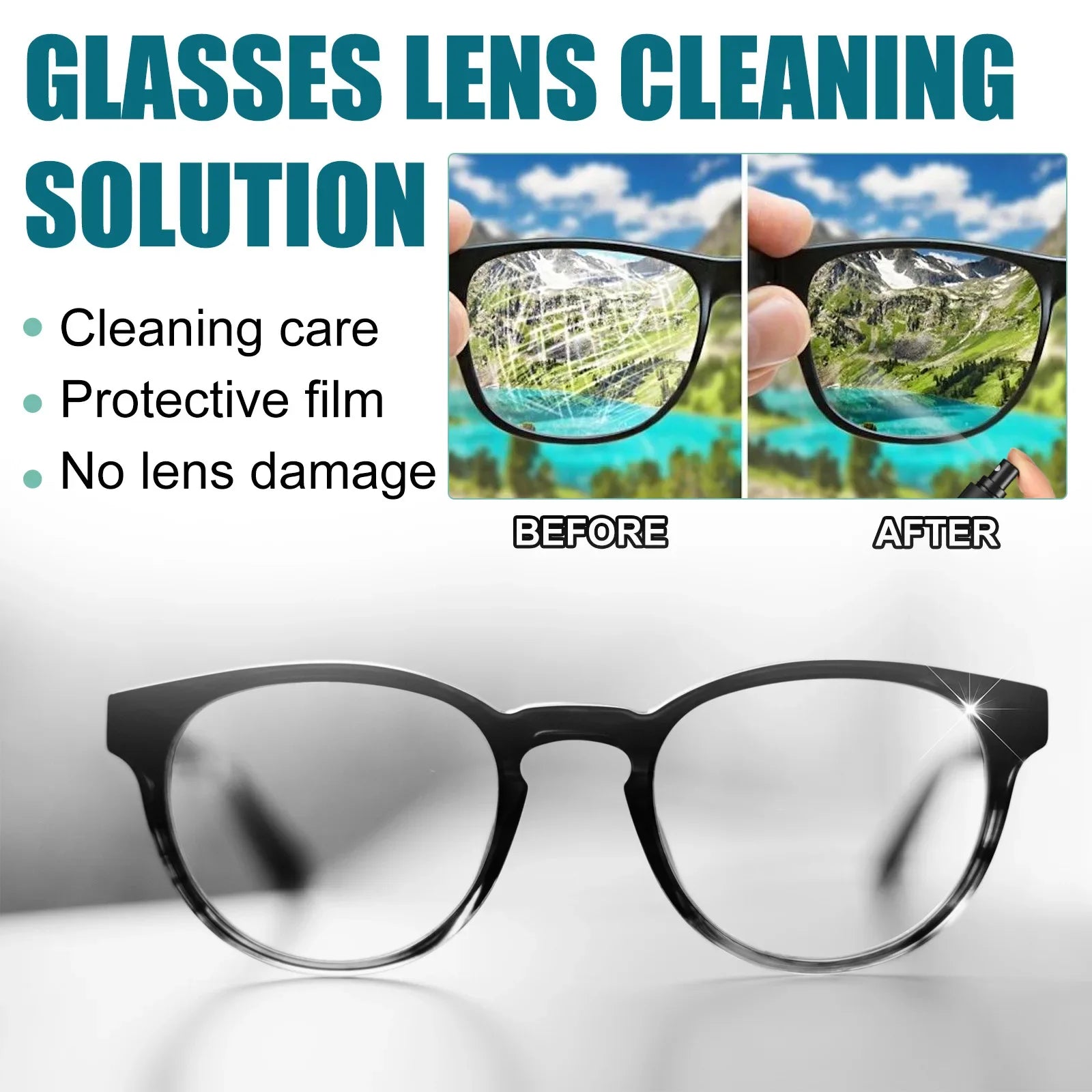 Glasses Lens Cleaner Eyeglass Scratch Removal Spray Lens Fingerprints Dust Oil Cleaner Household Anti Fog Glass Repair Liquid Qme