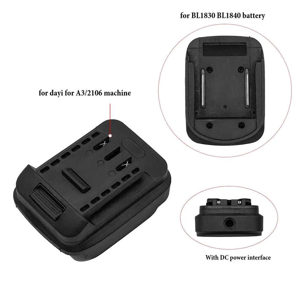 Battery Adapter 18V Battery Adapter Cable Connector For Dayi FOR A3/2106 Machine To For BL1830 BL1840 Battery Converter Qme for bl1830 battery