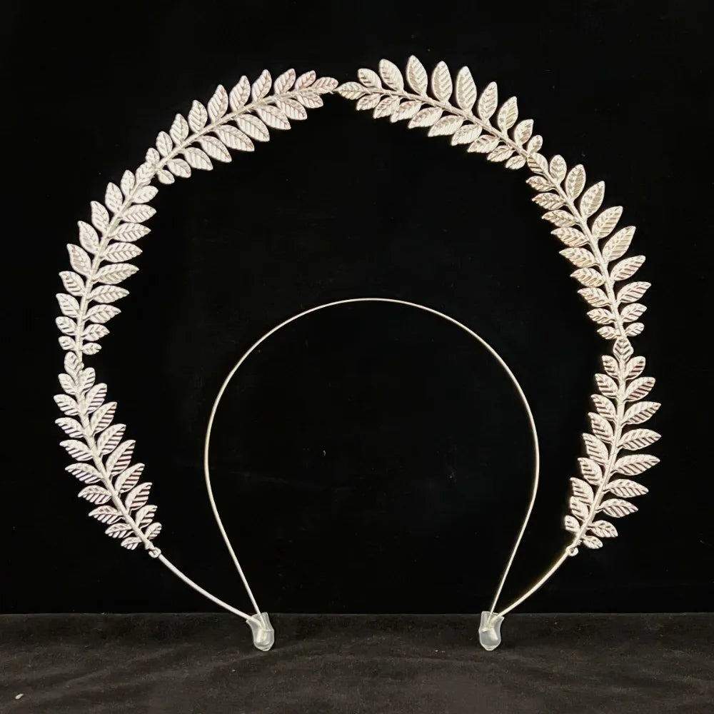 Fashion Gold Plated Halo Crown Wheat Ear Leaf Baroque Tiara Headband Qme Style 4