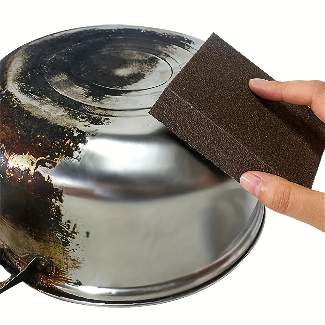 Portable Household Cleaning Sponge - Pot Bottom Cleaning Sponge Brush, Essential Basic Cleaning Tool for Kitchen Utensils, Qme