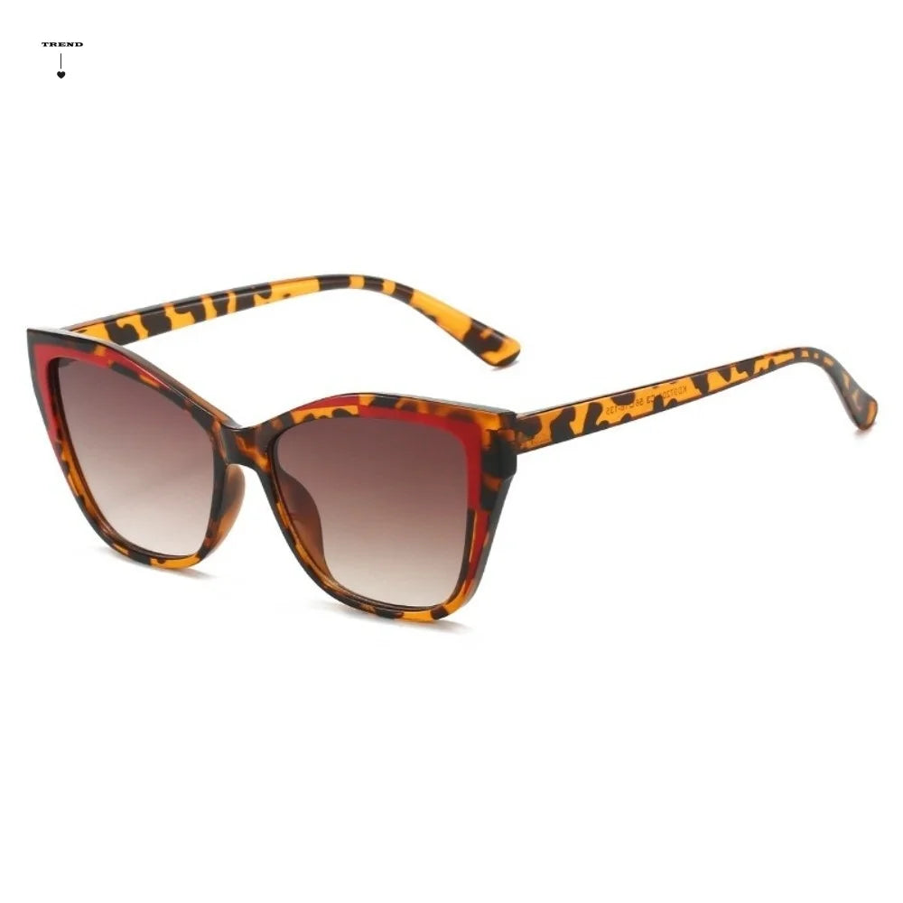 Exquisite Y2k Cat Eye Sunglasses Steampunk Contrast Color Fashion Sunglasses Square Frame Gradient Fashion Shades Driving Qme