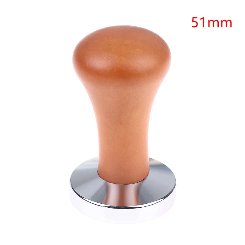 49 51 53 Wood Coffee Tamper Internal Spring Balanced Force Hammer Qme 51mm