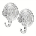 2pcs Suction Cup Hooks Clear Reusable Heavy Duty Vacuum Suction Cup Hooks Glass Kitchen Bathroom Hooks for Towel Qme 2pcs