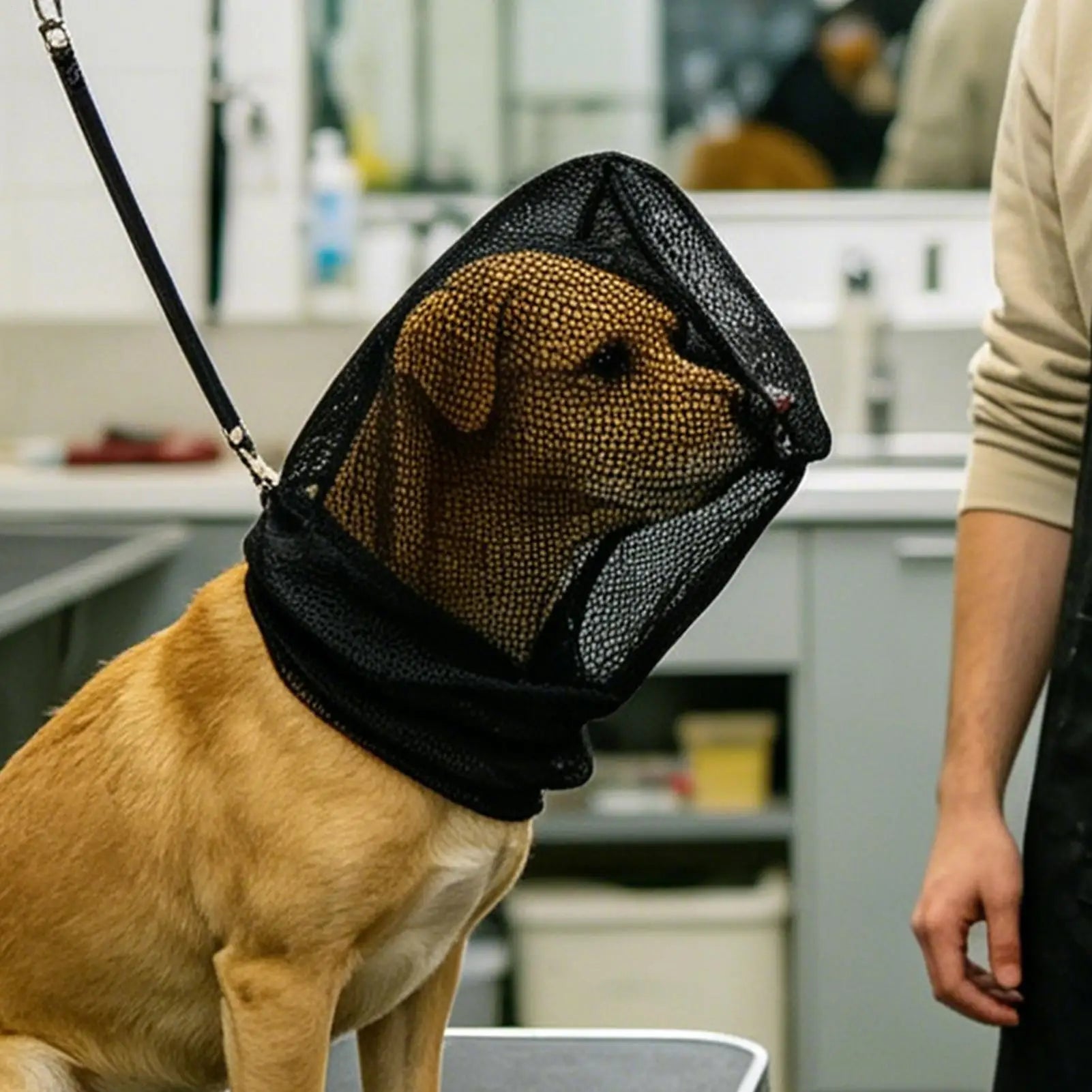 Dog Face Masque Adjustable Breathable Protector Mesh Head Cover Qme