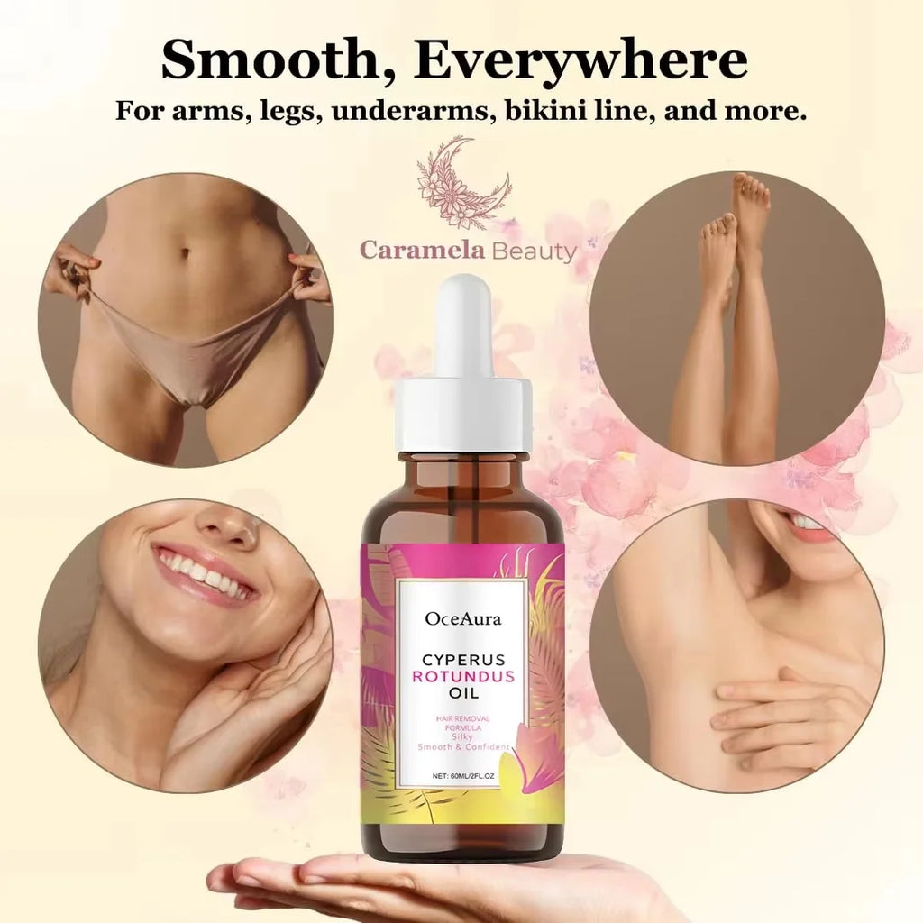 Cyperus Rotundus Oil for Hair Removal Smoothing Soothing Skin Care Moisturizes Armpit Leg Arm Hair Inhibitor Depilatory Oil Qme