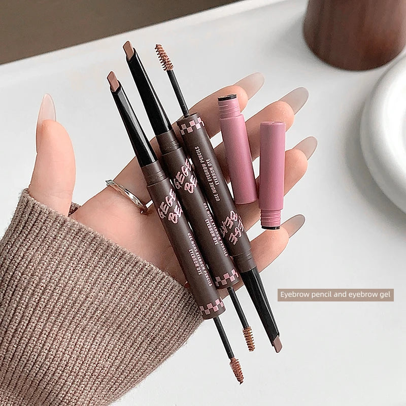 2-in-1 Dual-Ended Eyebrow Pencil & Tinting Mascara - Waterproof, Long-Lasting, Smudge-Proof, Natural Finish Eyebrow Makeup Qme