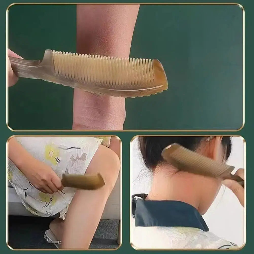 Fine Tooth Comb Horn Hand Made Polished Hair Anti Static Massage Qme