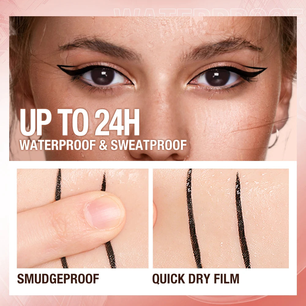 O TWO Eyeliner Pencil Liquid Eye Liner Waterproof Smudge Proof Quick Qme