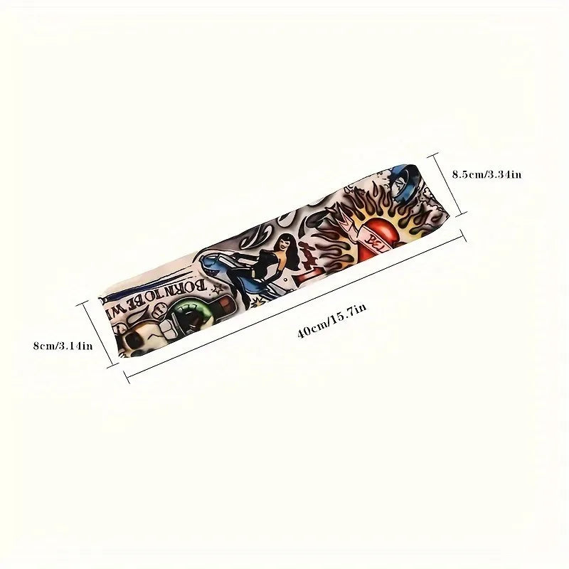 Unisex Tattoo Arm Sleeves Cover Arms Sun Protection UV Cool Print Qme