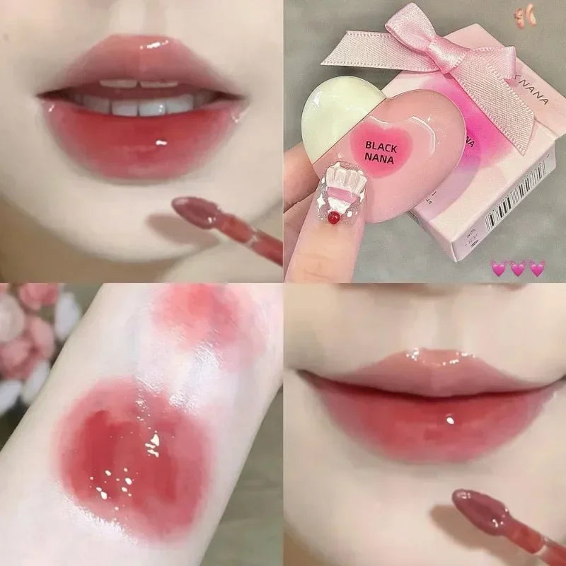 Water Gloss Jelly Lip Gloss Cute Heart-shaped Lipsticks Lasting Hydrating Plumper Lip Gloss Rose Berry Lip Tinted Lips Beauty Qme 03
