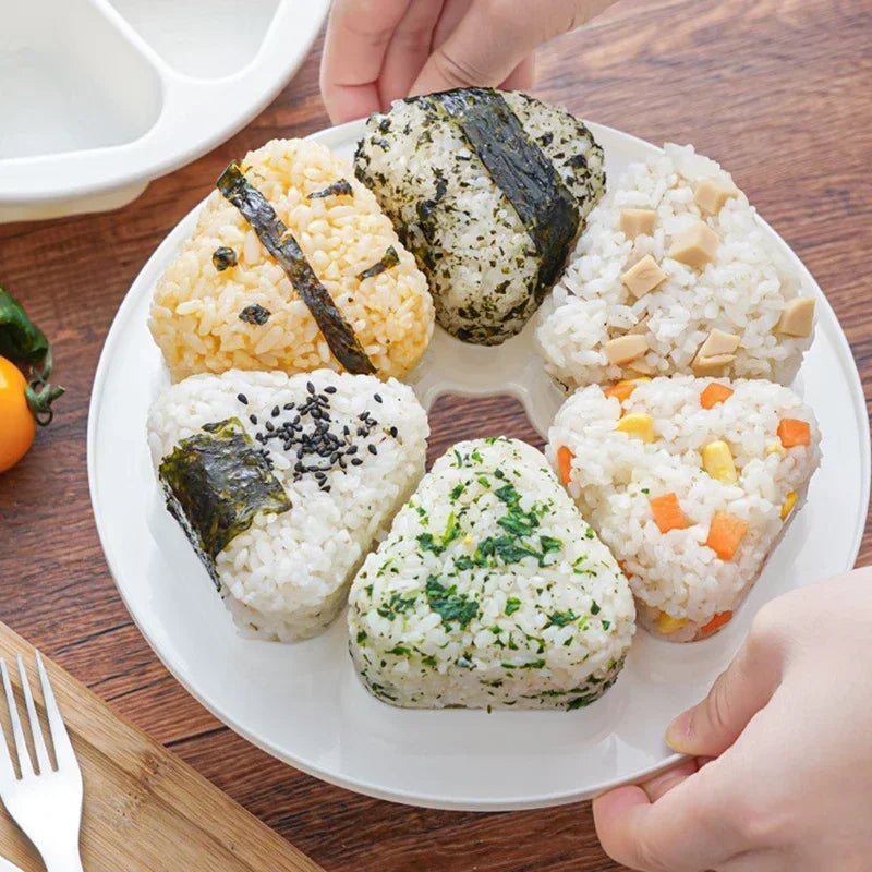 Onigiri Mould Triangle Bento Box Japanese Sushi Making Kit Sushi Mold Sushi Press Maker Rice Ball Making Homemade Qme