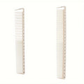2pcs White Hair Styling Combs With Size Markings - Durable Plastic Bristles For All Hair Types, Resin Handle Qme 2PCS