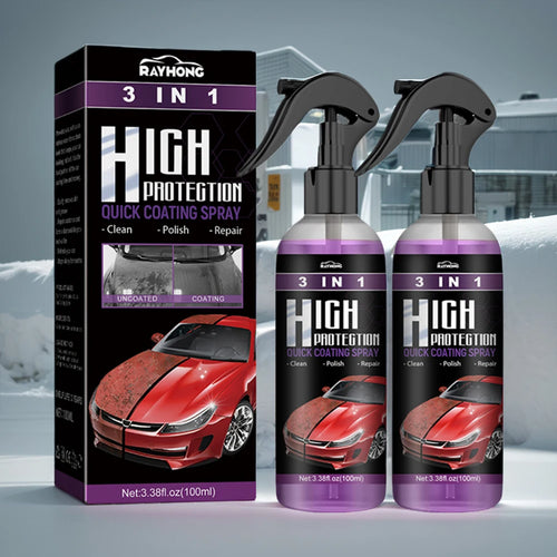 2 Set 3 In 1 Auto Nano Ceramic Coating 100ml Polishing Spraying Wax Car Scratch Repair Glass Hydrophobic Coating Car Paint Care Qme