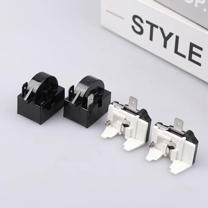 1Pc Refrigerator Compressor PTC Start Relay Refrigerator Starter Overload Protector 1/2 Pin 15 1/6H Replacement Protector. Qme