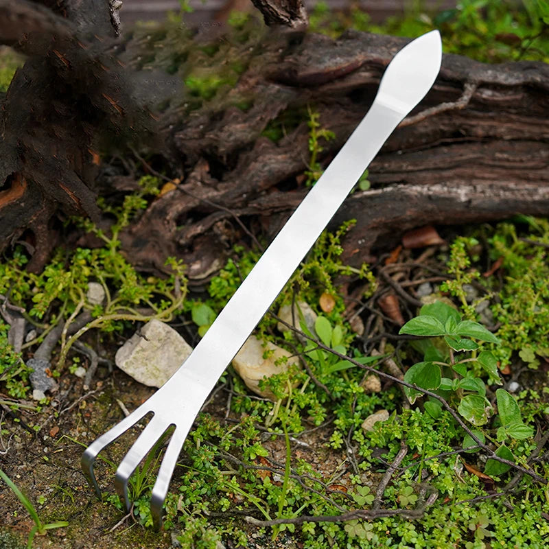 Handheld Rustproof Rake Home Gardening Tool Stainless Steel Root Qme