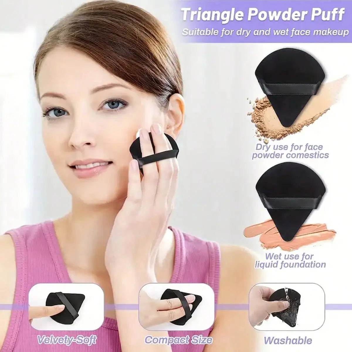 Makeup Sponge Dual Use Contour Highlight Liquid Cream Powder All Skin Qme