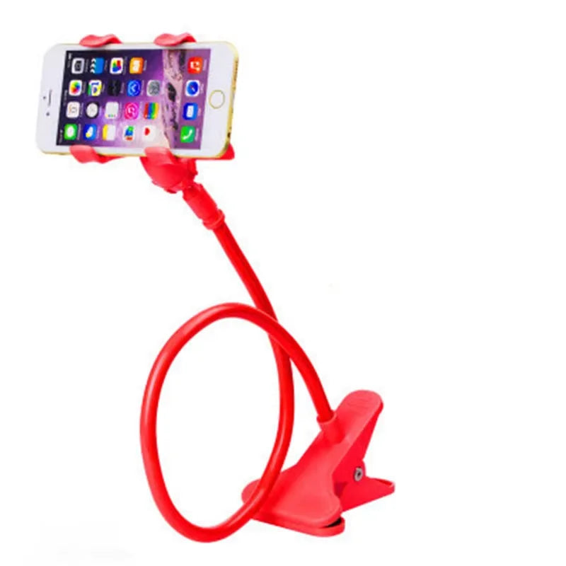 360 Clip Mobile Phone Holder Stand Portable Flexible Lazy Bed Desktop Bracket Smartphones Desk Bed Mount Stand Car Mount Bracket Qme Red