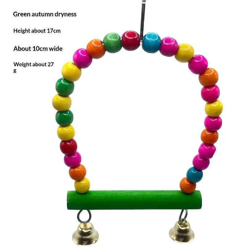 Bird Climbing Toys Cage Accessories Colorful Pet Swing Cloud Ladder Qme A7