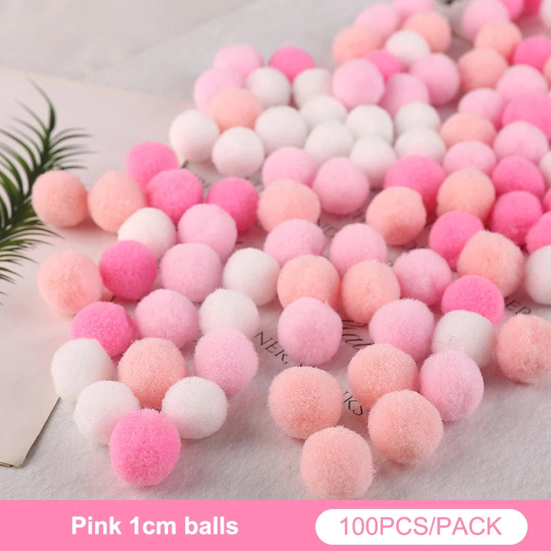 Lot Macaron Pompom Fluffy Ball Coloful Plush Handmade Craft Hairband Qme A4