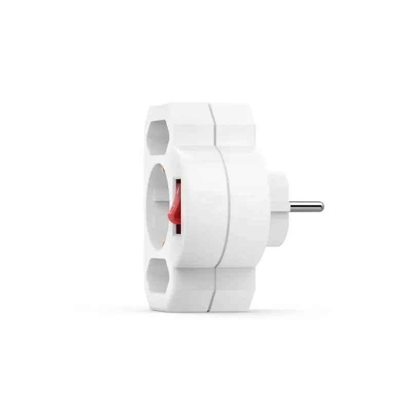 1 to 3 Plug Adapter with Switch, German Standard Power Converter, Euro Plug Socket for Turkey & Portugal, 16A Qme