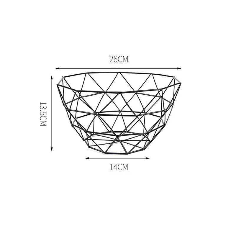 Iron Fruit Basket Simple Basin Multi-size Snack Bread Vegetable Qme A3