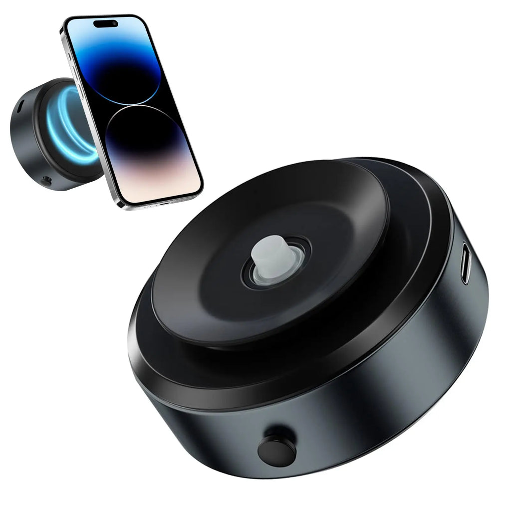 Magnetic Mobile Phone Holder, 360°Rotation Magnetic Car Cell Phone Holder, Air Suction Magnetic Car Phone Holder Qme Dark Gray