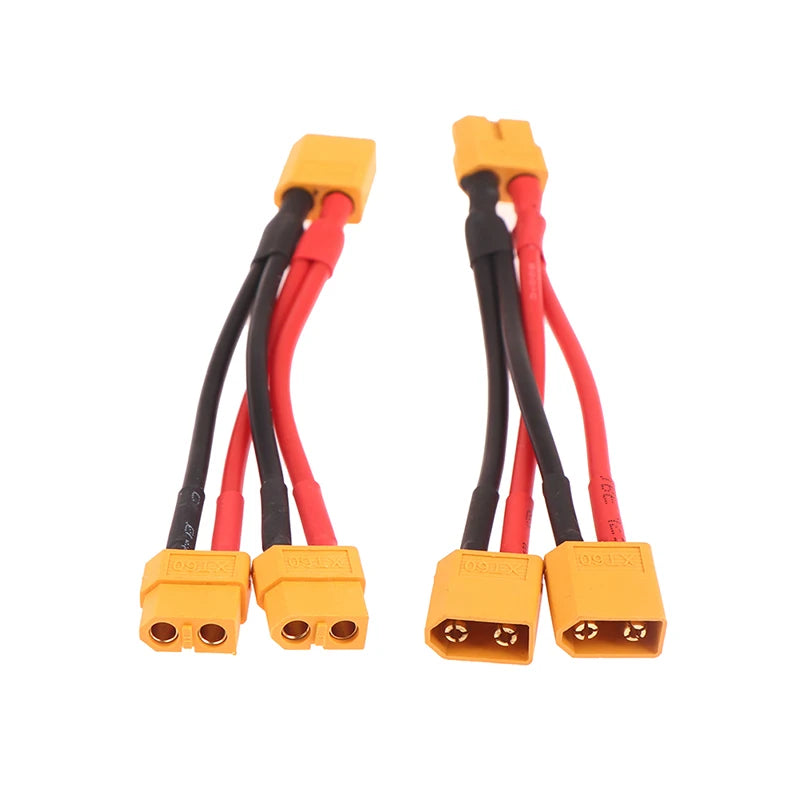 Male Female Cable Dual Extension Y Splitter 3-Way 14AWG Silicone Wire Qme