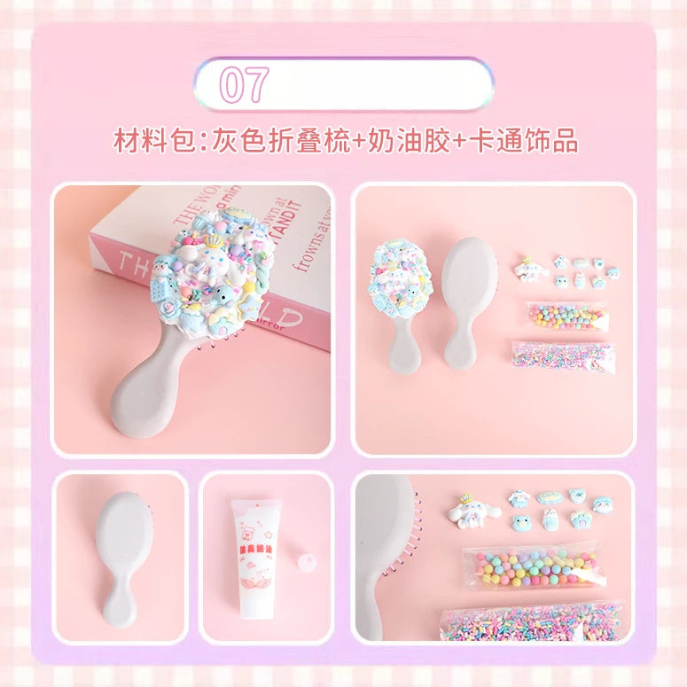 Hello Kitty Kuromi DIY Cream-colored Air-cushion Comb Materials Qme 7