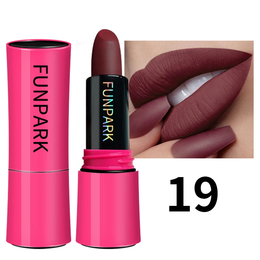 25 Colors Lipstick Non Stick Cup Matte Lip Gloss Waterproof Long Sexy Qme 19