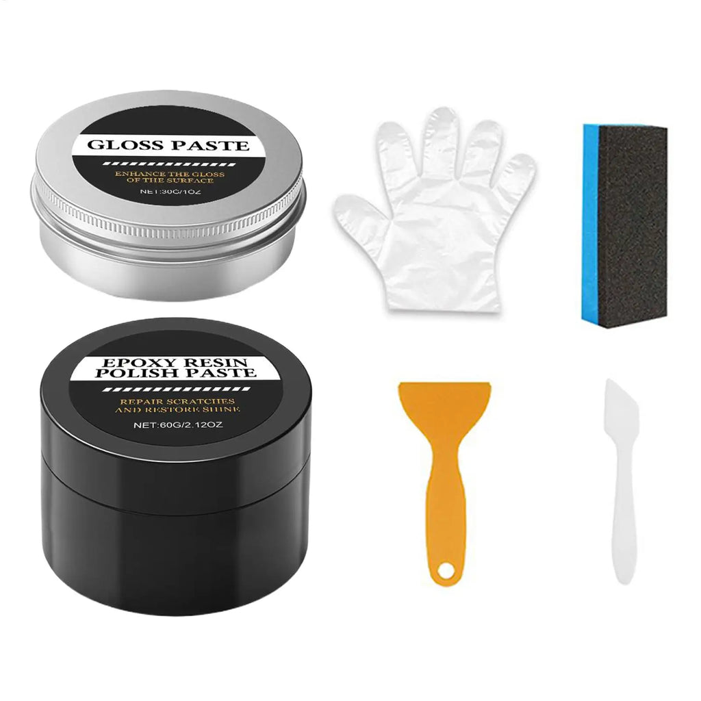 Epoxy Resin Polishing Kit Restore Luster Creamy Paste Removes Scratches Acrylic Polishing Kit for Beginners Qme Default Title
