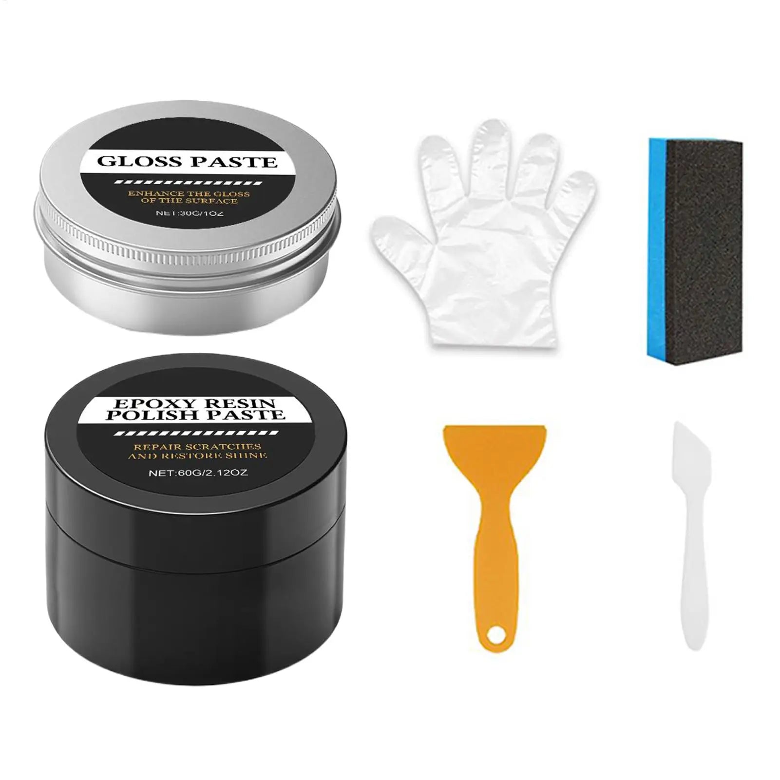 Epoxy Resin Polishing Kit Restore Luster Creamy Paste Removes Scratches Acrylic Polishing Kit for Beginners Qme Default Title