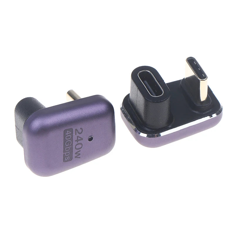 1 240W U Shape USB C Adapter 180 Degree Angled Type-c Extender Qme