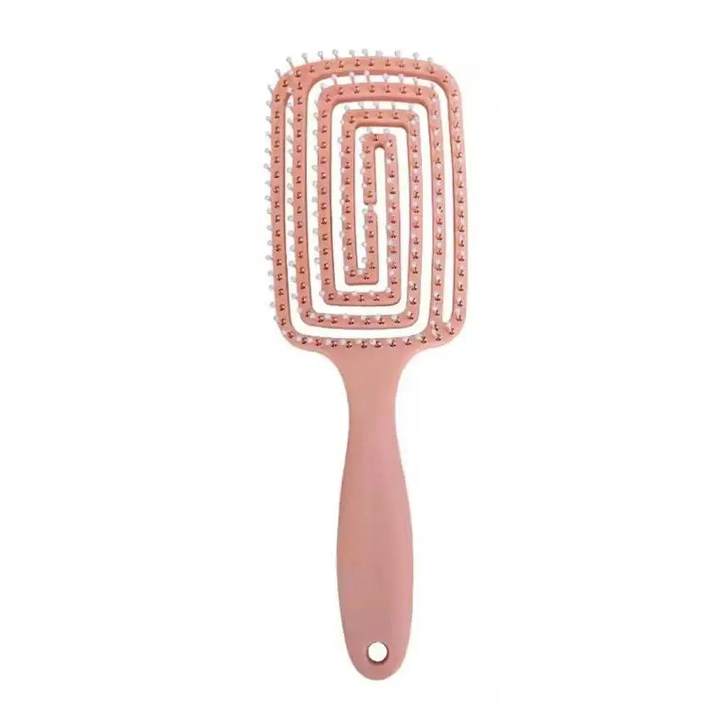 Curly Hair Massage Comb Scalp Reducing Breakage Detangling Brush Fine Qme Pink 1