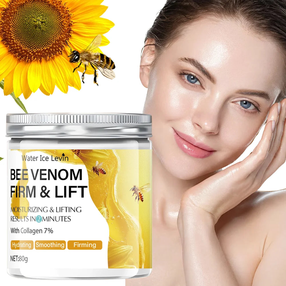 Bee Venom Firming and Lifting Cream - 80g, Absorbs in 2 Minutes, Non-Greasy and Moisturizing, Suitable for All Light Skin Tones, Alcohol-Free Formula, Brightens and Evens Skin Tone Qme