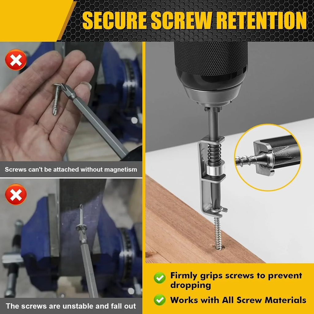 Spring Loaded Screw Holder Bit Anti-drop Screwdriver Grip Screws Qme