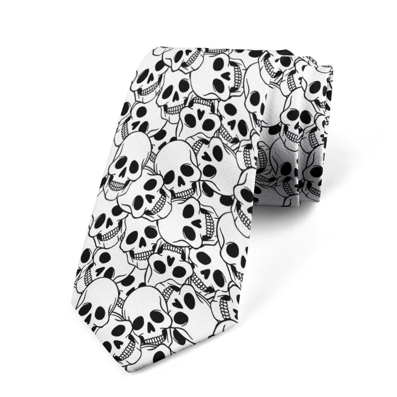 Funny Cartoon Skeleton 3D Printed Tie Unisex Fashion Business Qme style2